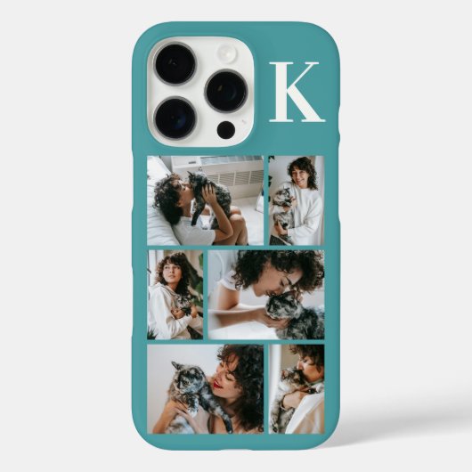 Moderne 6 Huisdier Foto Teal Case-Mate iPhone Case (Achterkant)