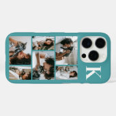 Moderne 6 Huisdier Foto Teal Case-Mate iPhone Case (Achterkant (horizontaal))