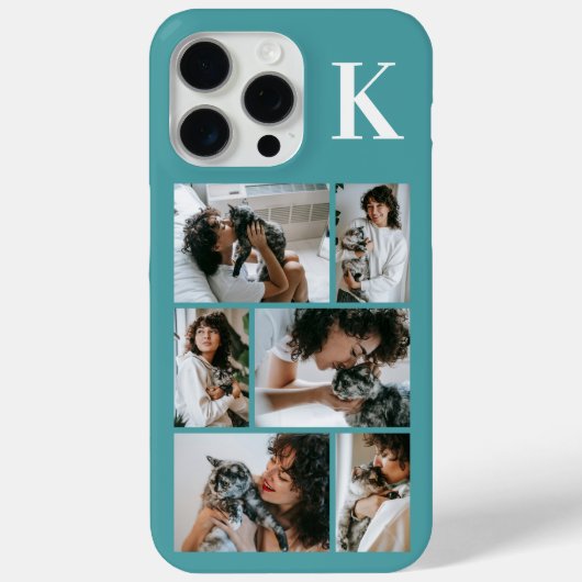 Moderne 6 Huisdier Foto Teal Case-Mate iPhone Case (Achterkant)