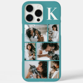 Moderne 6 Huisdier Foto Teal iPhone 16 Pro Max Hoesje