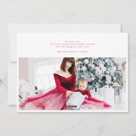 moderne 6 multi Photo Collage RED vrolijke kerst Feestdagenkaart (Achterkant)