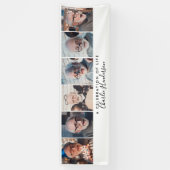 Moderne 6-Photo Custom Text Funeral Banner (Verticaal)