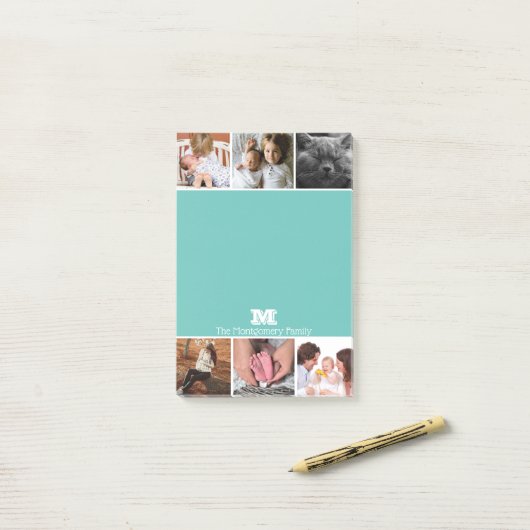 Moderne 6-reeks fotostrip | Gepersonaliseerd Post-it® Notes (Op bureau)