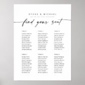 Moderne 6 tafels Vind uw Zitplaatskaart Poster (Voorkant)