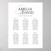 Moderne 6 Tafels Welkom Zitplaatskaart Poster (Voorkant)