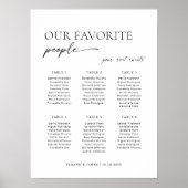 Moderne 6 Tafels Welkom Zitplaatskaart Poster (Voorkant)