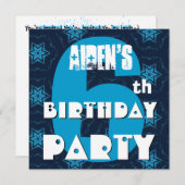 Moderne 6e verjaardag Zes jaar Big Blue Stars B351 Kaart (Voorkant / Achterkant)