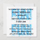 Moderne 6e verjaardag Zes jaar Big Blue Stars B351 Kaart (Achterkant)