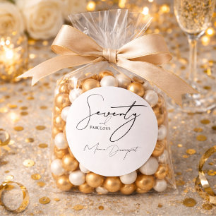 Moderne 70 en Fabulous 70ste verjaardagsfeestje  Ronde Sticker