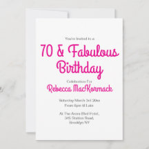 Moderne 70 en Fabulous Roze 70ste Verjaardagsfeest