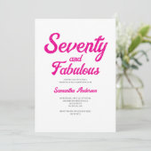 Moderne 70 en Fabulous Roze 70ste Verjaardagsfeest Kaart (Staand voorkant)