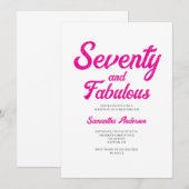 Moderne 70 en Fabulous Roze 70ste Verjaardagsfeest Kaart (Voorkant / Achterkant)