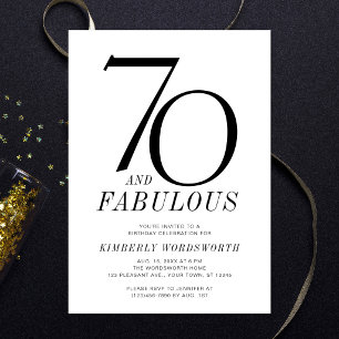 Moderne 70 en Fabulous Verjaardagsfeestje Kaart