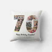 Moderne 70e nummer fotocollage aangepaste groet kussen (Achterkant)