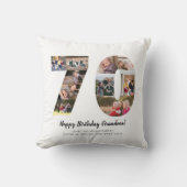 Moderne 70e Nummer Fotocollage Custom Greeting Kussen (Voorkant)