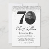 Moderne 70e verjaardag Fotouitnodiging Kaart (Voorkant)