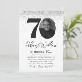 Moderne 70e verjaardag Fotouitnodiging Kaart (Staand voorkant)