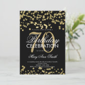 Moderne 70e verjaardag Gold Foil Confetti Kaart (Staand voorkant)