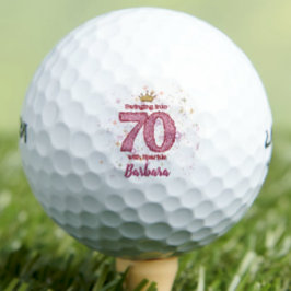 Moderne 70e verjaardag golfbal 70 jaar girly roze golfballen
