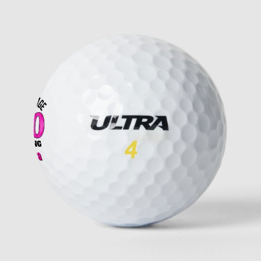 Moderne 70e verjaardag golfballen 70 roze initiale (Logo)