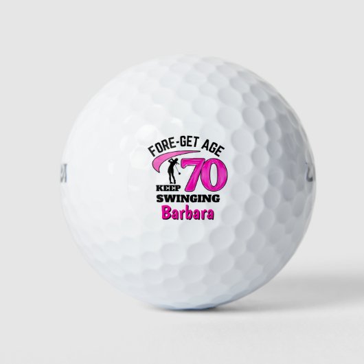 Moderne 70e verjaardag golfballen 70 roze initiale (Voorkant)