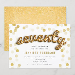 Moderne 70e verjaardag gouden ballonnen Glitter Kaart