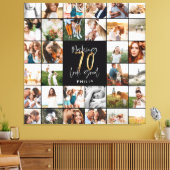 Moderne 70e verjaardag multi-foto scriptgift canvas afdruk (Insitu (Woonkamer))