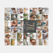 Moderne 70e verjaardag multi-foto scriptgift fleece deken (Voorkant (Horizontaal))
