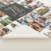 Moderne 70e verjaardag multi-foto scriptgift sherpa deken (3/4)