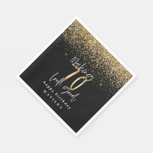 Moderne 70e verjaardag typografie goud glitter par servet (Hoek)