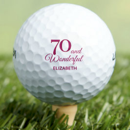 Moderne 70e verjaardagsfeest eenvoudige roze golfb golfballen