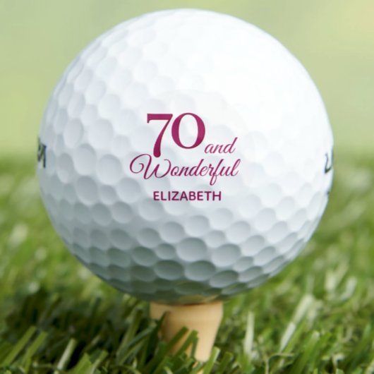 Moderne 70e verjaardagsfeest eenvoudige roze golfb golfballen