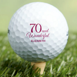 Moderne 70e verjaardagsfeest eenvoudige roze golfb golfballen