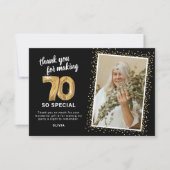 Moderne 70e volwassen verjaardag foto bedankkaart (Voorkant)
