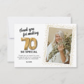 Moderne 70e volwassen verjaardag foto bedankkaart (Voorkant)