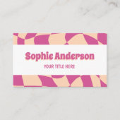 Moderne 70s Retro Roze Golf met QR-code Visitekaartje (Voorkant)