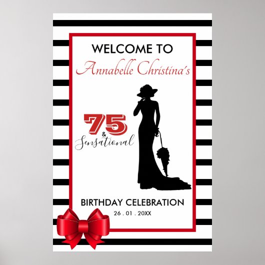 Moderne 75- en SENSATIONAL Event Party Welkomsttek Poster (Voorkant)