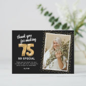 Moderne 75e foto van de volwassen verjaardag bedankkaart (Staand voorkant)
