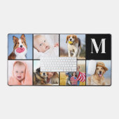 Moderne 7 Fotocollage Custom Eenvoudig Monogram Bureaumat (Keyboard & Muis)