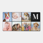 Moderne 7 Fotocollage Custom Eenvoudig Monogram Bureaumat (Voorkant)