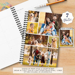 Moderne 7 fotocollage gepersonaliseerde planner