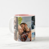 Moderne 7 Photo Collage Sjabloon Tweekleurige Koffiemok (Voorkant links)