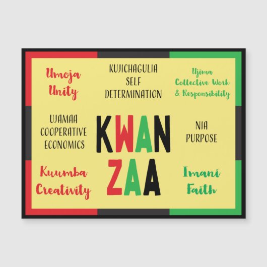 Moderne 7 Principes Groen Rood Zwart Kwanzaa (Voorkant)