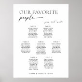 Moderne 7 Tafels Welkom Zitplaatskaart Poster (Voorkant)