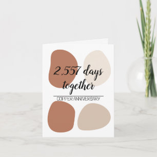 Moderne 7e huwelijksverjaardag Zevende Kaart