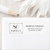 Moderne 80 & Fabulous Verjaardags Retouradres Etiket (Insitu)
