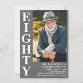 Moderne 80e verjaardag Foto 80e verjaardag Kaart (Voorkant)