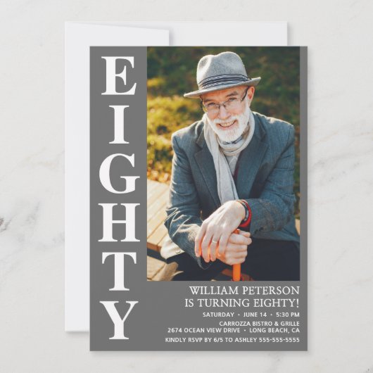 Moderne 80e verjaardag Foto 80e verjaardag Kaart (Voorkant)