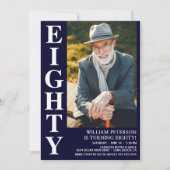 Moderne 80e verjaardag Foto 80e verjaardag Kaart (Voorkant)