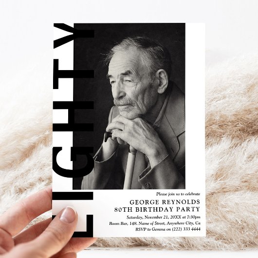 Moderne 80e verjaardag Foto 80e verjaardag Kaart